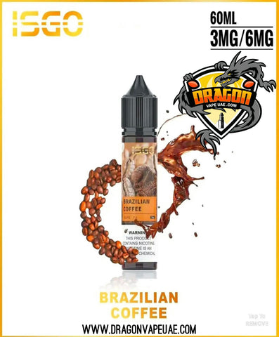 ISGO 60ML E- LIQUID 3MG/6MG BRAZILIAN COFFEE