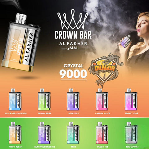 Al Fakher Crystal 9000 Puffs Crown Bar Disposable Pen Dubai