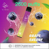 Take Elf Bar-2600 Puffs  Disposable -GRAPE ENERGY-3